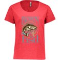 thumbnail image 3 of Inktastic Born to Fish Women's Plus Size T-Shirt, 3 of 5