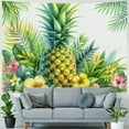 thumbnail image 4 of GOSMITH Decorations for Dorm Pretty Pineapple in Tropical Flowers Illustration Tapestry Painting, 4 of 6