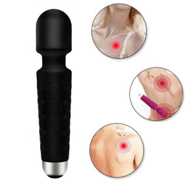 MesaSe Masseur Personnel à Tige Masseur à Tige avec 8 Vitesses 20 Motifs Vibrants Étanche Rechargeable par USB