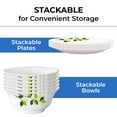thumbnail image 5 of Larah by Borosil Green Leaves Silk Series Opalware Dinner Set | 19 Pieces for Family of 6 | Microwave & Dishwasher Safe | Bone-Ash Free | Crockery Set for Dining & Gifting | Plates & Bowls |, 5 of 6