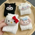 thumbnail image 3 of Sanrio Hello Kitty calcetines de felpa dibujos animados Anime Kuromi My Melody calcetines de longitud media Otoño Invierno medias gruesas para el hogar Y2K Girl, 3 of 4