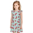 thumbnail image 1 of Fotbe Watermelon Vestido de Dormir para Niñas de 3 a 10 Años, Mangas Cortas, Estilo Princesa, Pijama Camisón con Mangas Voladas-Medium, 1 of 6