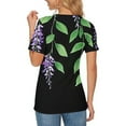 thumbnail image 5 of ZQUUVOU Womens T-Shirts Boho Printed Crew Neck Short Sleeved Tops(I-Black,M), 5 of 6