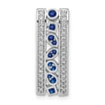 thumbnail image 6 of 14K White Gold Plated Diamond & Sapphire Fancy Chain Slide Pendant, 6 of 7