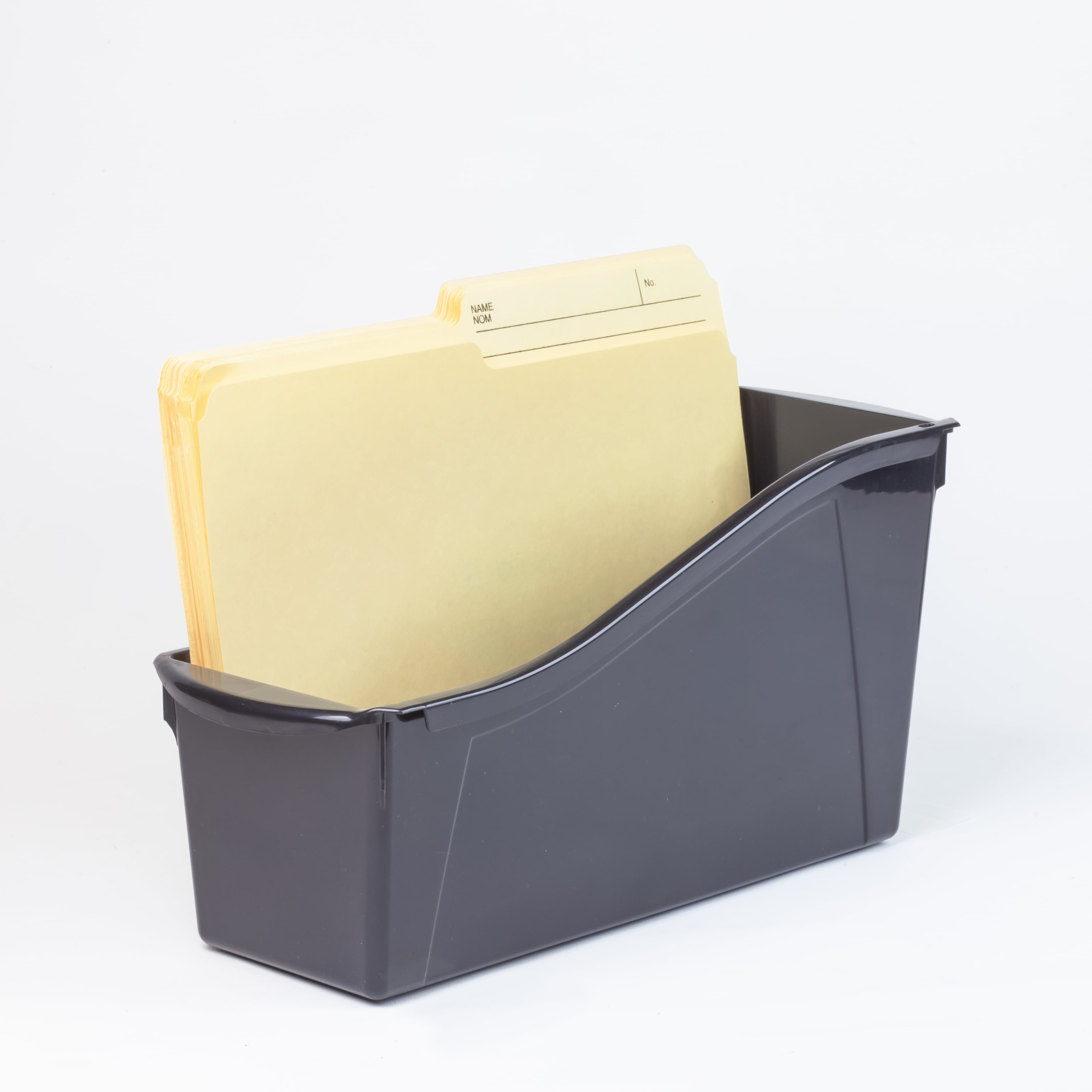 Pen+Gear Plastic Desktop Book Organizer Bin, Deep Black