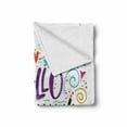 thumbnail image 2 of Saying Soft Flannel Fleece Throw Blanket, Welcomig Hello Summer Enjoy Words with Hearts Flowers Anchors Print, Cozy Plush for Indoor and Outdoor Use, 70" x 90", Multicolor, by Ambesonne, 2 of 6
