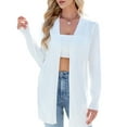 thumbnail image 3 of Women Light Cardigan Sweaters Cardigan Loose Casual Long Sleeve Open Front Breathable White S, 3 of 9