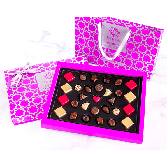 Sleek Assorted Chocolate Purple Velvet Gift Box, 350g