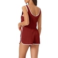 thumbnail image 3 of INSPIRE CHIC Women's Ribbed Pajama Sets Sleeveless Crop Tank Top and Shorts 2 Piece Lounge Outfits Sets L Red, 3 of 6