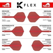 Target Darts K Flex Integrated Dart Flights And Shafts, No.2 Red (Medium) | Pack Of 3 K-Flex – No2, Kflex All In One Moulded Dart Flight & Stem | Professional Dart Accessories