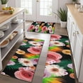 thumbnail image 2 of Pioneer Flower Floral Print Pattern Kitchen Rugs Sets Of 3,Kitchen Runner Rugs Non Skid Washable,Decorative Kitchen Floor Mats for Kitchen,Sink,Laundry,17"x30"+ 17"x47" + 17"x59", 2 of 6