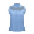 thumbnail image 6 of Women Basic Camisoles Casual Tank Tops Sheer Mesh Patchwork Neck Sleeveless Basic Tight T Shirts, 6 of 8