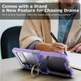 thumbnail image 6 of Galaxy Z Flip 3 Case with Hinge Protection Clear Samsung Flip 3 Case with Kickstand Protective Cover for Samsung Galaxy Z Flip 3 5G (2021) - Purple, 6 of 12
