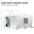 thumbnail image 4 of Gazebo Accessories 8' x 8' Double Roof Universal Winter Gazebo Cover for Hardtop Gazebos,Enclosed Cover with Sidewalls and Mesh Windows Waterproof (White), 4 of 11