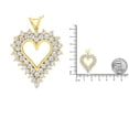 thumbnail image 4 of 14K Yellow Gold .925 Sterling Silver 4 cttw Round-cut Diamond Cluster Heart Pendant Necklace (K-L Color, I1-I2 Clarity), 4 of 6