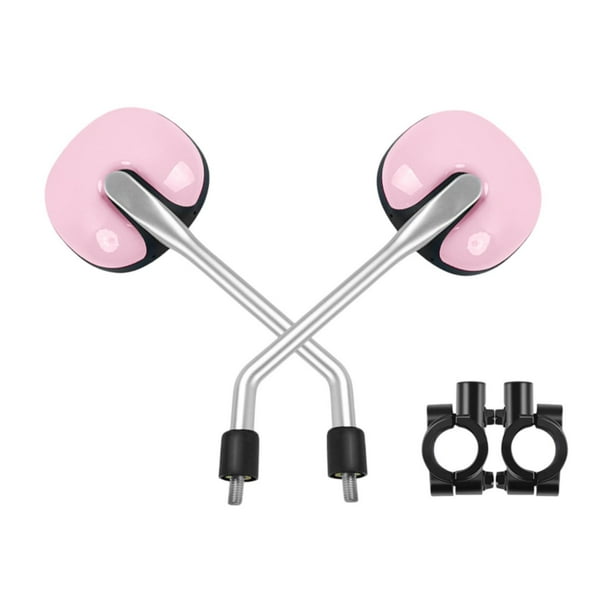Espejos retrovisores para bicicleta de montaña, espejos laterales redondos giratorios para bicicleta. Rosa