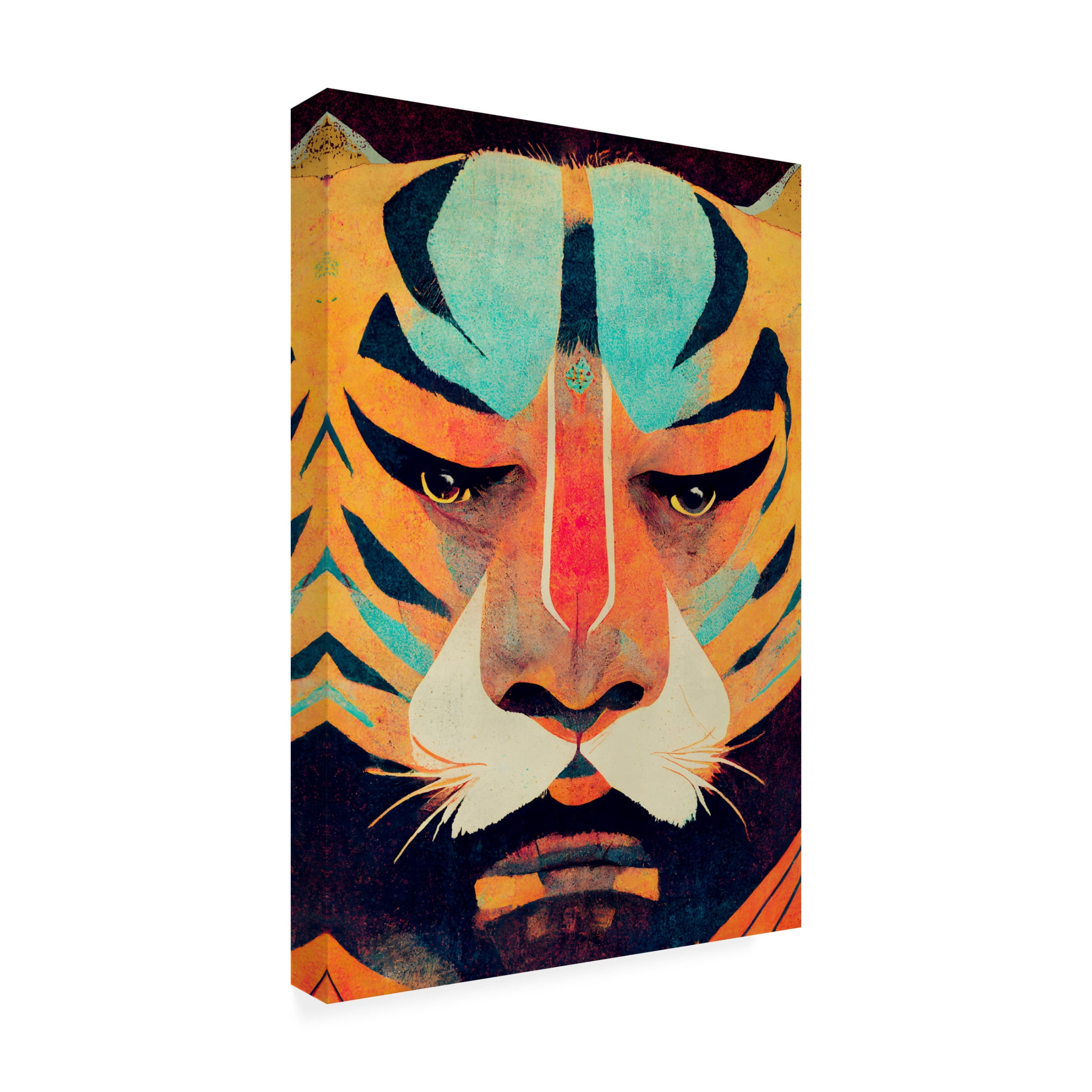 Canvas Wall Art - Treechild 'Strong Tiger' Wall Art for Living Room, Bedroom, or Office D?cor by Trademark Fine Art - 30 x 47 Inches