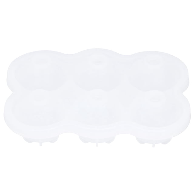 Molde de silicona para bolas de hielo de 6 rejillas con orificio de fuga, bandeja de hielo redonda para cocina, hogar y bar