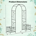 thumbnail image 3 of Gymax 86'' Arch Trellis for Climbing Plants w/ Planter Boxes Roses Vines for Wedding, 3 of 10