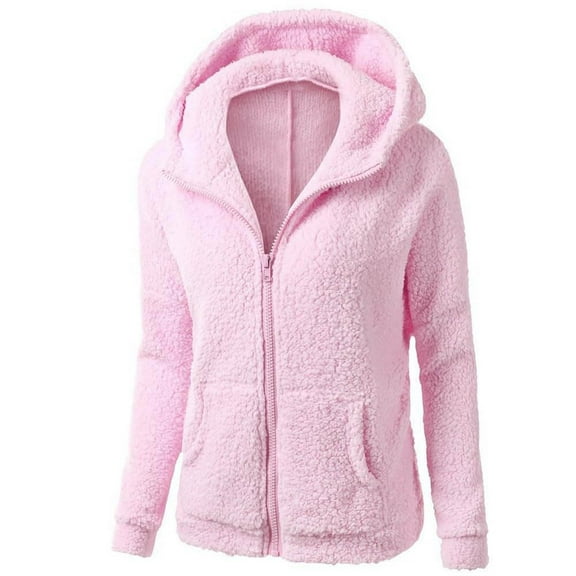 zbxnLI Boys Girls Fleece Jacket Winter Warm Sherpa Coat Hooded Long Sleeve Zip up Outerwear Coat with Pockets
