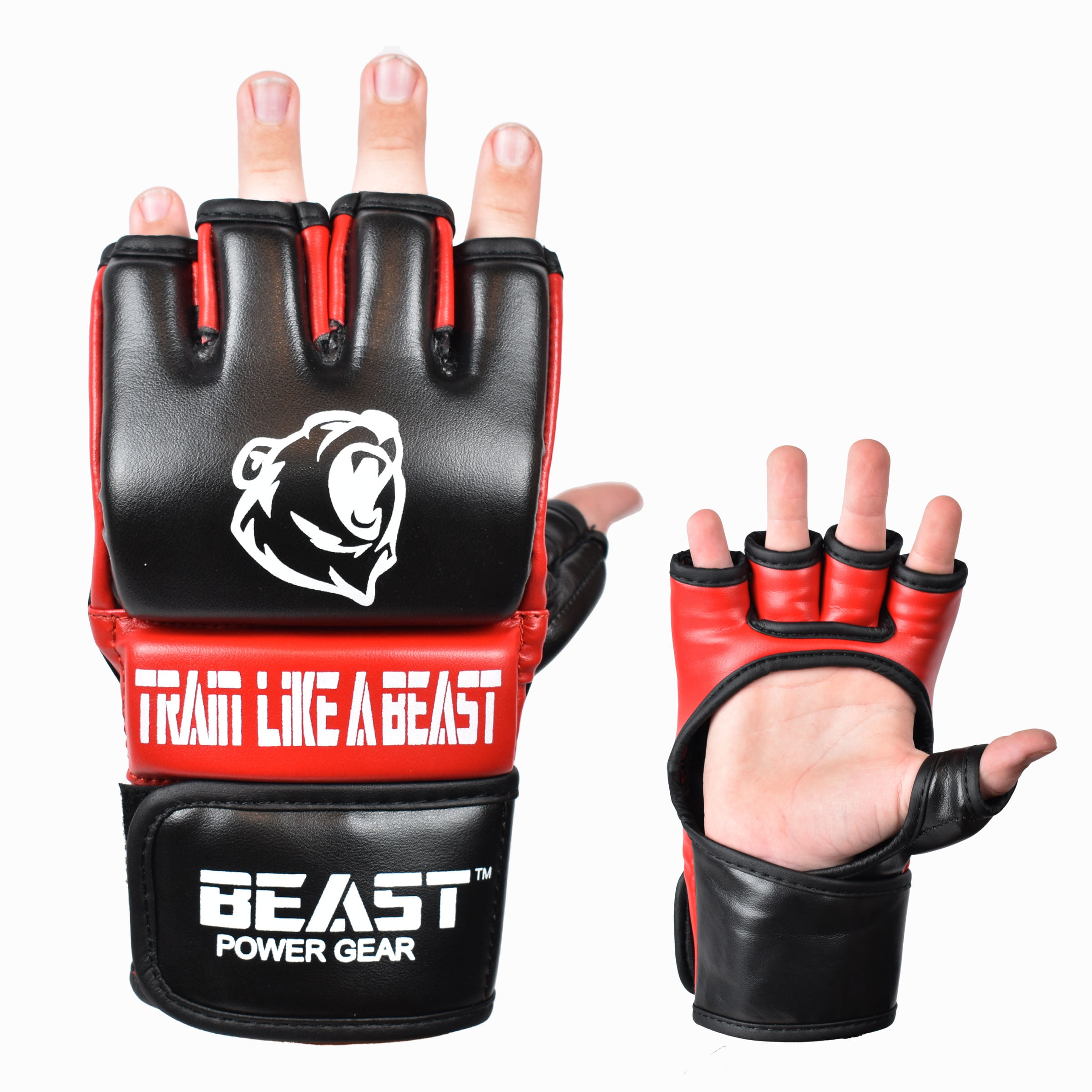 UFC Gloves Kickboxing Gloves with Open Palms Beastpowergear MMA Gloves 