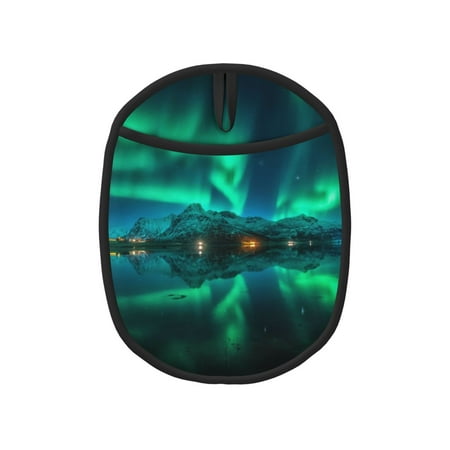 

Pofeuu Northern Lights Print Silicone Pot Mat Mitten With Hanging Loop Heat Resistant Oven Mitts Non-Slip Bbq Baking Smoking Potholders