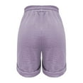 thumbnail image 7 of Shorts for Women Running Swim Athletic High Waisted Buttoned Five Quarter Cotton Linen Pants for Vacation, 7 of 7