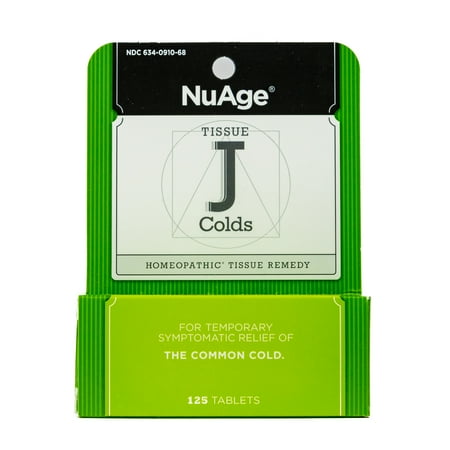 Hylands Nuage Tissue Salts NuAge Homeopathic Tissue J Cold Remedy, Natural Relief of the Common Cold, 125 Count ()