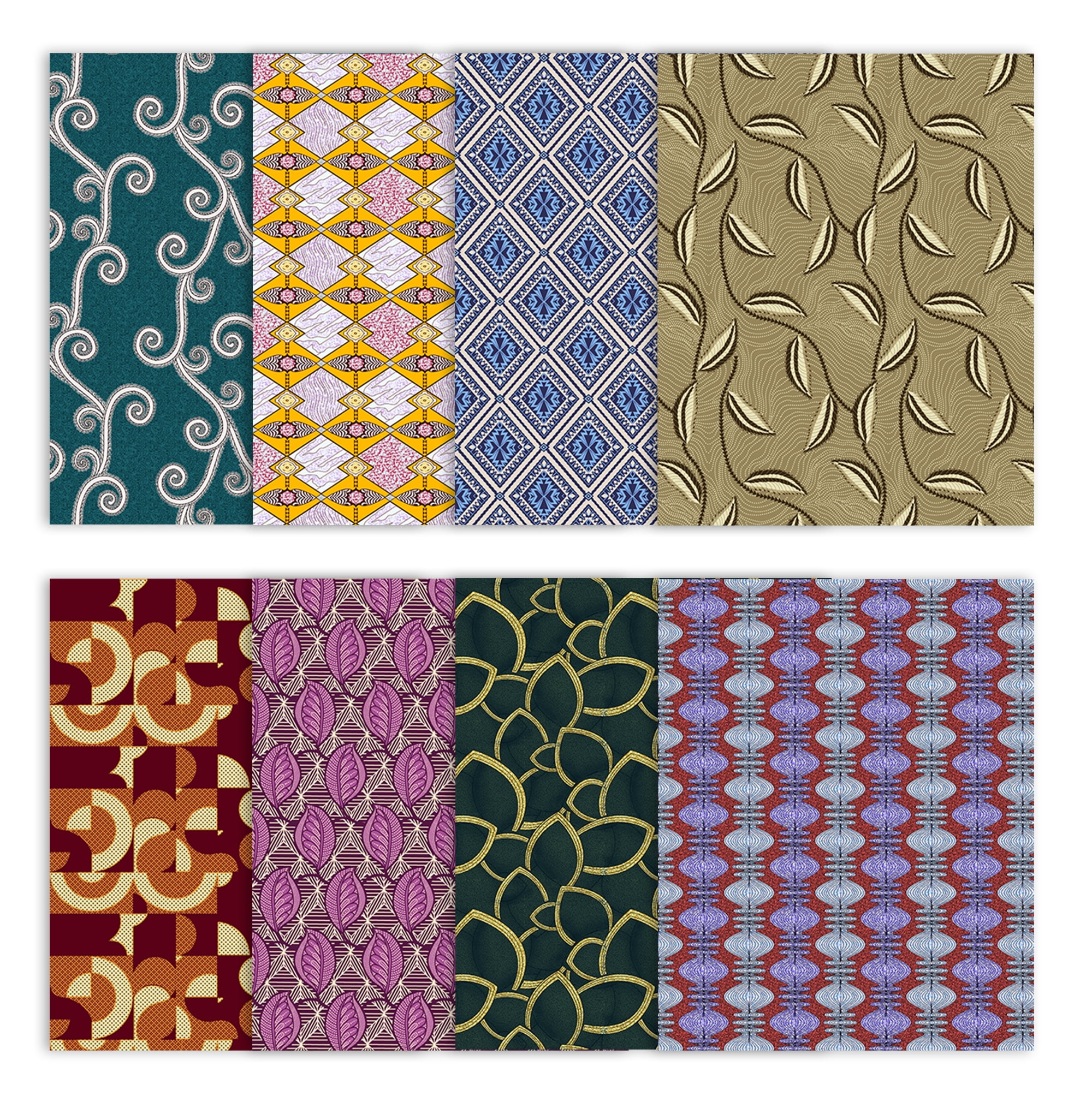 Soimoi 8 Pc Fat Quarter Bundle- African Floral Print 18"x 22" DIY Patchwork- 100% Cotton Pre-Cut Quilting Fabric Multicolor