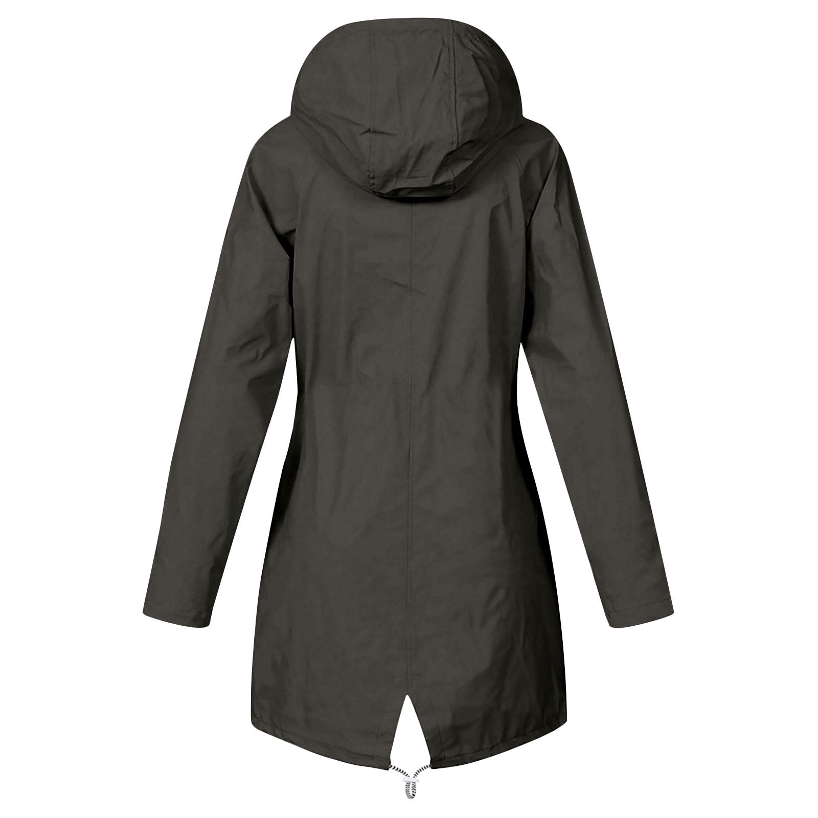 UPPADA Women's Light Weight Raincoats Solid Rain Jackets Outdoor Plus Size Hooded Raincoat Windproof Fall ,Ladies Spring Coats Dark Gray XXXL