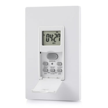 DEWENWILS Indoor in Wall Timer Switch for  New year Light, 7 ON/Off Settings, Programmable for Lights, Fans, Motors, Neutral Wire Required, 7 Day,DST RDM Mode