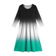 thumbnail image 4 of Inglocry Girls Long Sleeve Maxi Dress Round Neck Casual Long Dresses with Pockets Cute Dresses For Teens 5-14 Years Mint Green 13-14Y, 4 of 4