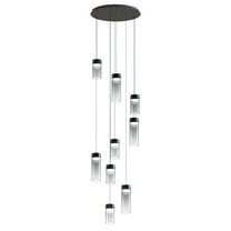 E21189-142GM-ET2 Lighting-Highball - 72W 9 LED Pendant-12.5 Inches Tall and 22.75 Inches Wide-Gunmetal Finish-Graduating Smoke Glass Color