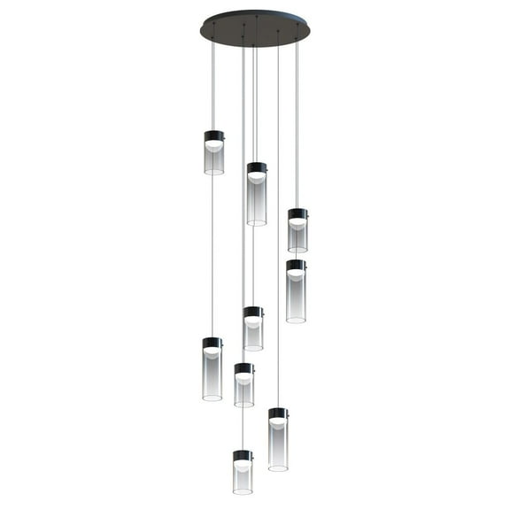 E21189-142GM-ET2 Lighting-Highball - 72W 9 LED Pendant-12.5 Inches Tall and 22.75 Inches Wide-Gunmetal Finish-Graduating Smoke Glass Color