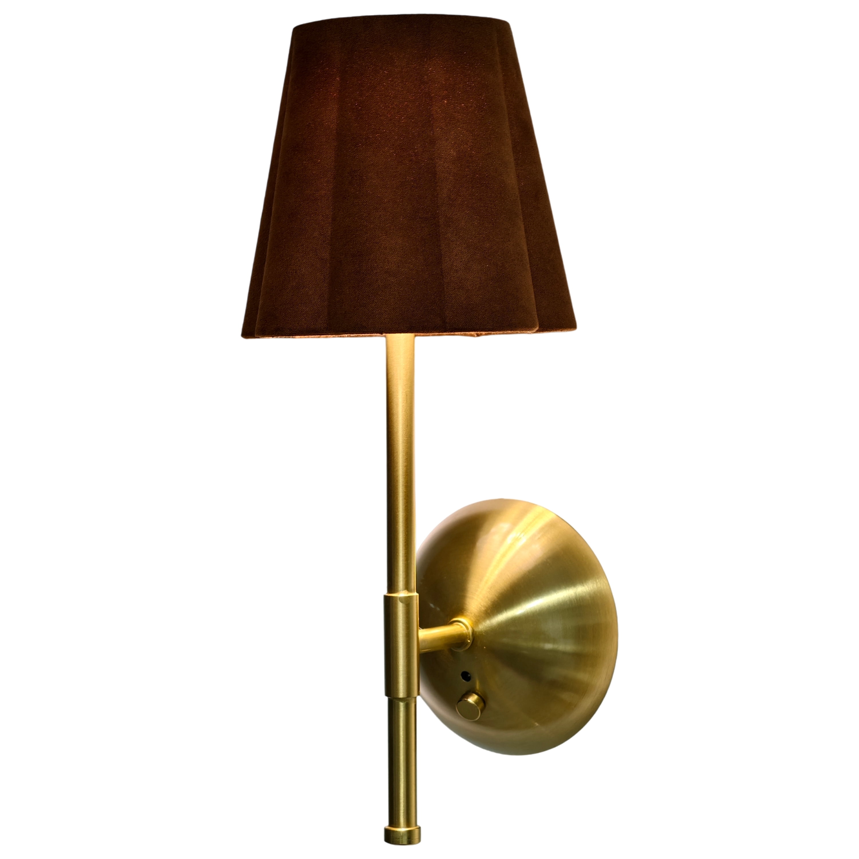 Home Decor Collection Sterling & Noble Home Brown Rounded Pleated Rechargeable Wall Sconce