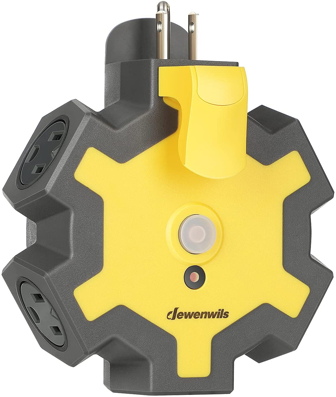 DEWENWILS Outdoor Extension Cord Power Adapter, Heavy Duty 5-Outlet Power Hub with Swivel Safety Covers