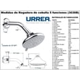 thumbnail image 4 of Regadera Cromo Con Brazo Y Chapeton 5 Funciones Baño Urrea 3036B, 4 of 4