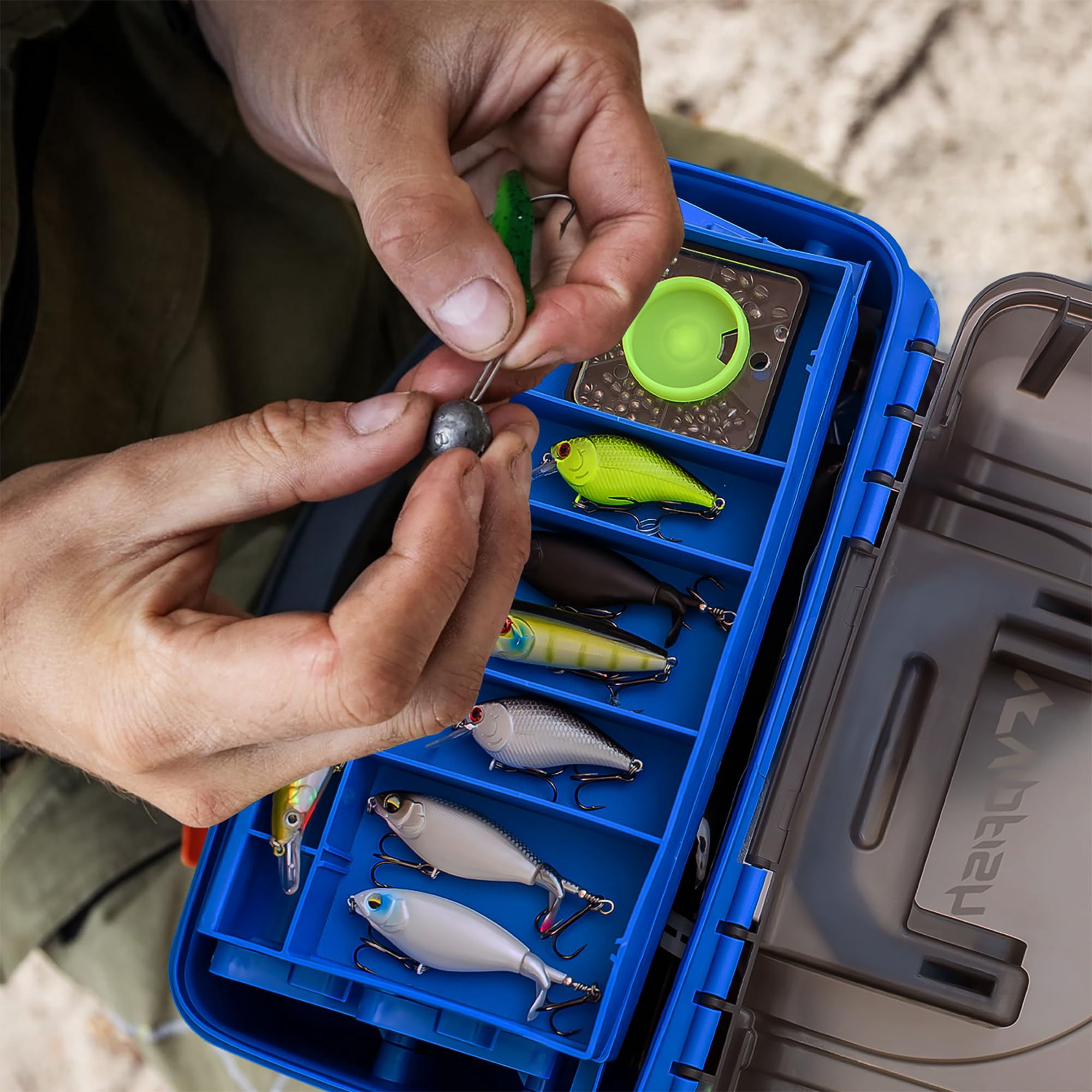 Fishing Tackle Box With Included Lures  Hooks Weights 3-layer Freshwater Kit For Bass Trout Walleye Gear And Equipment Gift Fishingman