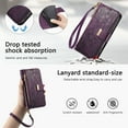 thumbnail image 4 of Decase Anti-Scratch PU Leather Wallet Case Compatible with Samsung Galaxy A16 5G,Shockproof Magnetic Buckle Hybrid Case Cover with Zipper Pocket Credit Card Slot Cash Slot Wrist Strap Lanyard,Purple, 4 of 12