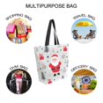 thumbnail image 7 of FORMRS Womens Canvas Tote Bag with Zipper Inner Pocket Shoulder Handbag, Gray Christmas Santa, 7 of 7