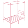 thumbnail image 3 of Renwick Juno Metal Canopy Frame Four Poster Bed with Headboard and Footboard, Twin, Pink, 3 of 9