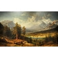thumbnail image 2 of Bierstadt, Albert 14x10 Black Ornate Wood Framed with Double Matting Museum Art Print Titled - Estes Park, 2 of 4