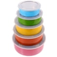 thumbnail image 1 of SKISUNO 5 Pcs Bols à Salade Ronds avec Couvercles pour Usage Intérieur Portables et Scellés en Acier Inoxydable, 1 of 6
