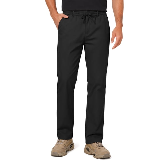 GENTS BLISS Men Dress Pants Elastic Waist Drawstring Cotton Pants for Men Summer Chino Men Pants with Pocket