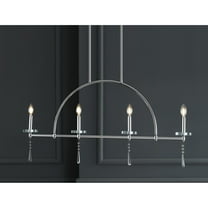 JONATHAN Y Doris 41" 4-light Linear Metal/Crystal LED Pendant, Chrome