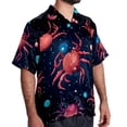 thumbnail image 2 of Cancer Constellation Men's Short Sleeve Poplin Button Down Shirts - Casual Printed Summer Beach Tops for Men, 2 of 6