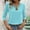 Light Blue, variant on Sakmal Green Womens Shirts Plus Size Dressy Casual Tops 3/4 Sleeve Scoop Neck Solid Tops for Women