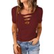 thumbnail image 2 of Tops Para Mujer Blusa Casual Elegante Camiseta de Manga Corta Sólida Con Cuello en V Odeerbi  ODB163555, 2 of 9