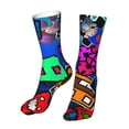 thumbnail image 3 of Lsque Geometry Dash Print Women's Men's Novelty 16in Crew Socks Cotton Socks Knee High Socks for Walking,Running,Nurses,Pregnancy, 3 of 6