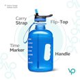 thumbnail image 5 of Botella de agua motivacional de 64 oz/medio galón Jarra de agua deportiva sin BPA a prueba de fugas con marcador de tiempo para garantizar que beba suficiente agua, 5 of 5